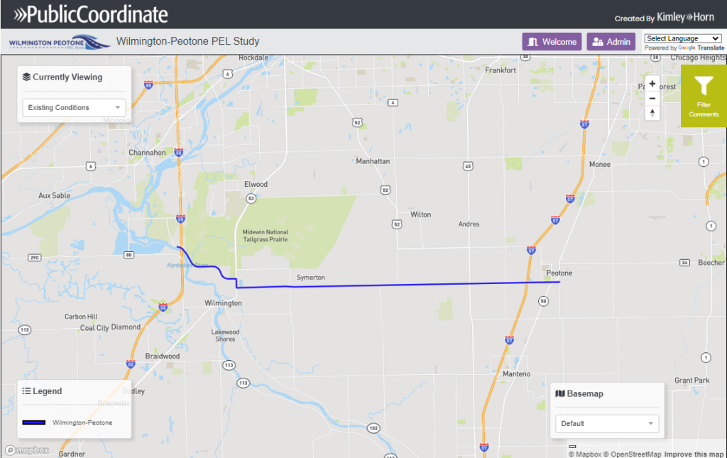 Public Coordinate_Wilmington-Peotone Interactive Map